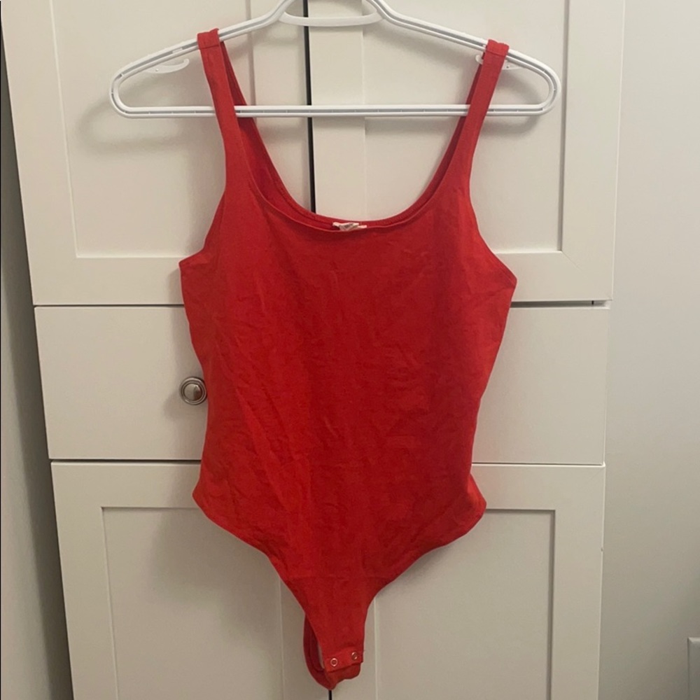 Garage Red Sleeveless Bodysuit